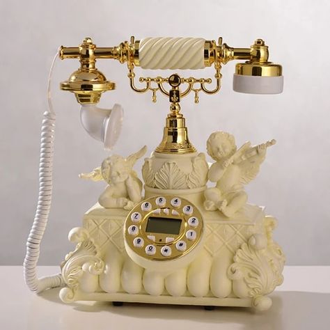 Hoshine Brand Novelty Design European Style Corded Phone Cupid Angels Antique Telephones Landline Phone Telefone for The Home _ - AliExpress Mobile Retro Hotel, Telephone Retro, Antique Phone, Antique Telephone, Vintage Appliances, Rotary Phone, Vintage Phones, Vintage Telephone, Telephones