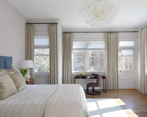 8 Bedroom Design Ideas to Encourage Better Sleep Bedroom With Lots Of Windows, Deck Off Bedroom, Layered Window Treatments, Winter Hibernation, Next Bedroom, Bedroom Design Trends, Bedroom Trends, Bedroom Updates, Living Room Cushions