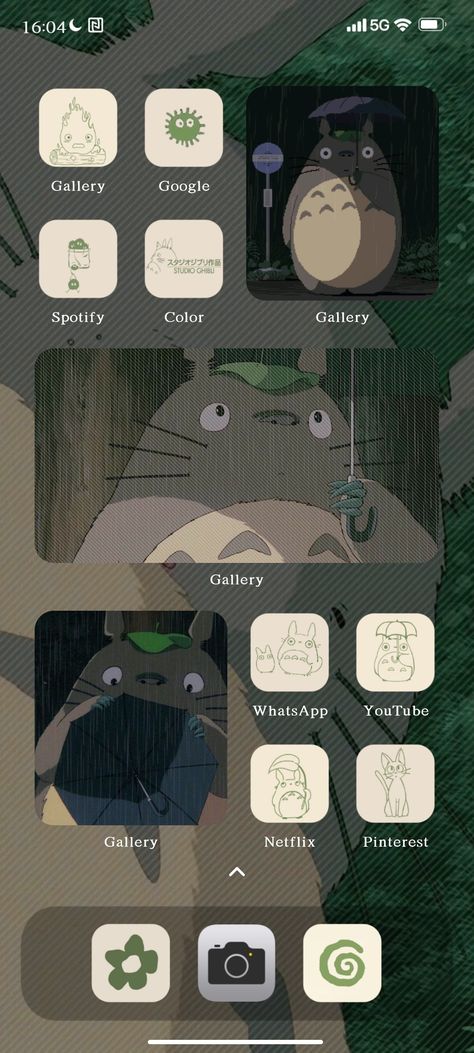 Totoro Instagram Highlight, Totoro Homescreen Layout, Totoro Iphone Layout, Totoro Phone Theme, Totoro App Icons, Totoro Homescreen, My Neighbor Totoro Wallpaper, Totoro Phone Case, Totoro Aesthetic