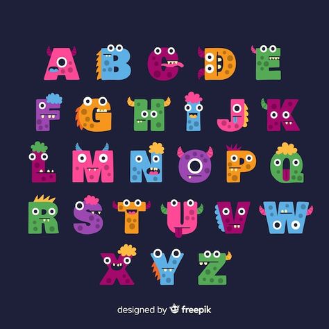 Pixel Computer, Monster Alphabet, Typography Design Font, Alphabet Drawing, Alphabet Templates, Typography Alphabet, Christmas Alphabet, Computer Game, Retro Typography