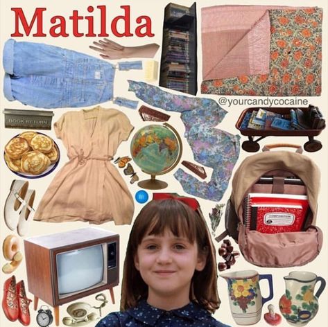 Matilda mood board by @yourcandycocaine on Instagram Miss Honey Matilda, Matilda Movie, Matilda Wormwood, Mara Wilson, Matilda Roald Dahl, Miss Honey, Fairy Garden Birthday Party, I Love Cinema, Film Inspiration