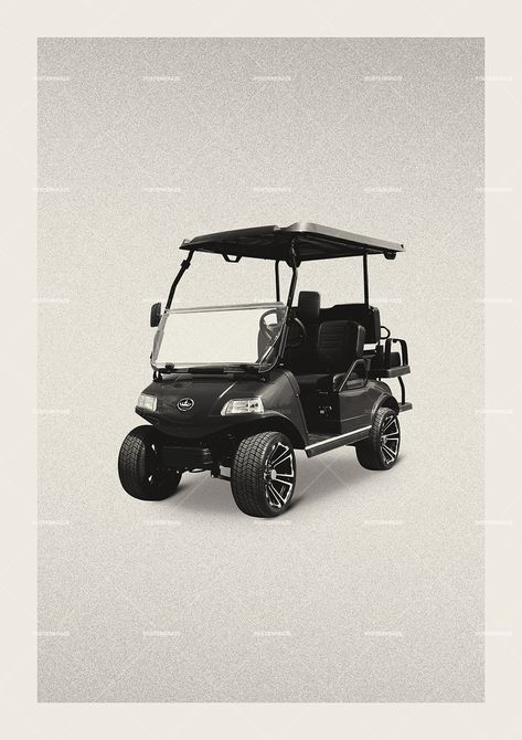 Golf Cart poster featuring a vintage design style. The high-quality print showcases a beautiful illustration of a golf cart, over a grunge background. Perfect for any golf fan looking to add some flair to their living space. Vintage Golf Poster, Old Money Golf, Retro Golf, Wall Art For Office, Art For Office, Golf Poster, Office Vintage, Sports Posters, Club Poster