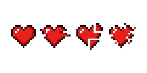 Cupid Pixel Art, Human Heart Pixel Art, Pixelated Heart, Heart Pixel Grid, Pixel Art Coeur, 8 Bit Heart, Heart Organ, Glitch Effect, Pixel Heart