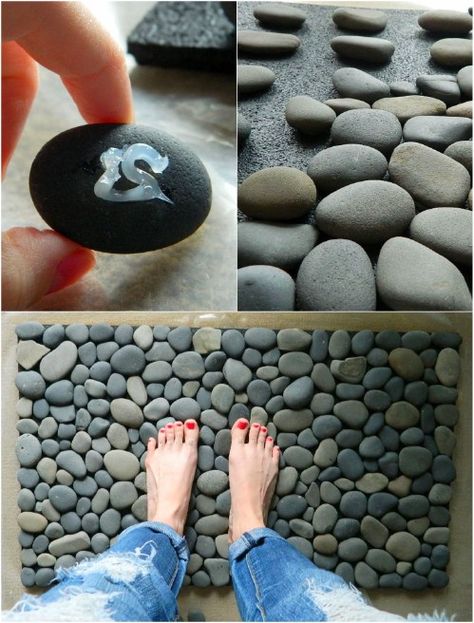 40 Bathroom Hacks, Projects and Tips to Make it Clean, Organized and Stylish {DIYnCrafts Exclusive} Diy Bathroom Mat, Bathroom Mat Ideas, Sustainable Bathroom, Bath Mat Diy, Stone Bath Mat, Apartment Hacks, Bathroom Hacks, Stone Bathroom, Stone Bath