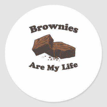 Brownie Brownies Are My Life Classic Round Sticker Brownie Label Design, Brownie Logo Design, Brownies Logo, Brownie Sticker, Aesthetic Brownies Pictures, Box Of Brownies Aesthetic, Ads Creative Advertising Ideas, Tea Cakes Recipes, Cute Food Art