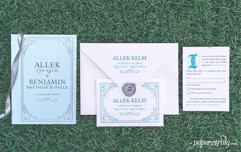 Geek Wedding Invitations, Story Book Wedding Invitations, Storybook Invitation, Blank Wedding Invitation Templates, Blank Wedding Invitations, Fairytale Wedding Invitations, Gamer Wedding, Nerdy Wedding, Storybook Wedding