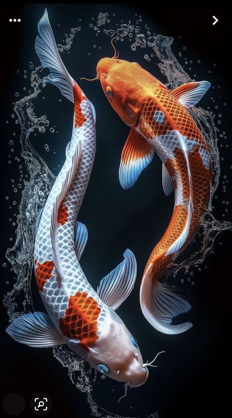 Live Fish Wallpaper, Aquatic Art, Fish Background, Koi Painting, Koi Fish Drawing, Bamboo Tattoo, Spiritual Paintings, Qhd Wallpaper, Koi Art