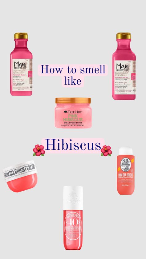 How To Smell Like Hawaii, How To Smell Like Tropical Fruit, How To Smell Like Hibiscus, Summer Scent Combos, Smell Good Combo Summer, How To Smell Like The Beach, Smell Combos, Hibiscus Shampoo, Smell Like Summer