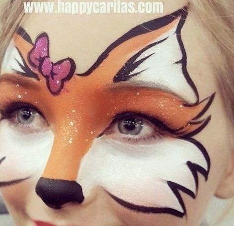 Kids Fox Face Paint, Woodland Animal Face Paint, Kids Fox Makeup, Fall Themed Face Paint, Scorpion Face Paint, Fox Makeup Kids, Kid Fox Makeup, Fox Face Paint Easy, Red Panda Face Paint