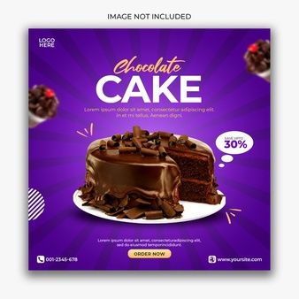 Baked With Love, Purple Cakes, Cake Banner, Food Banner, Food Menu Design, Food Graphic Design, Food Poster Design, Template Instagram, Social Media Banner