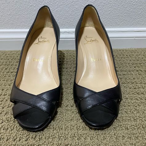 Pre-Loved, Lots Of Wear Left In These. Pls Look At Pictures 2.75” Wedge Size 36 Super Comfy No Box, Dust Bag Only Louboutin Shoes, Christian Louboutin Shoes, Shoes Women Heels, Christian Louboutin, Dust Bag, Shoes Heels, Wedges, Size 6, Women Shoes