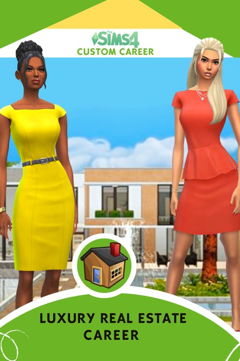 This mod was inspired by the NETLFIX series Selling Sunset. Now your sim can go from Rags to Riches by working hard and moving up the Real Estate ranks! #TheSims4 #Sims4CareerMods #Sims4Mods Real Estate Mod Sims 4, Sims 4 Get To Work Mods, Sims 4 Business Cc, Rags To Riches Sims 4, Sims 4 Rags To Riches Cc, Sims 4 Rags To Riches, Sims 4 Jobs, Mods Sims 4, Sims 4 Traits