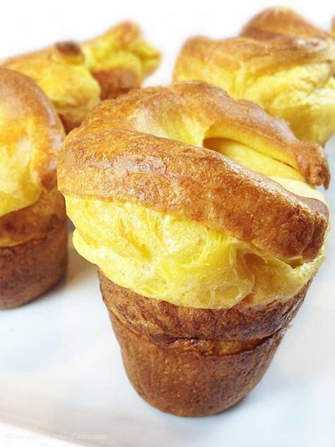 Gluten Free Popovers Recipes, Vegan Popovers, Pumpkin Popovers, Popover Recipes, Pop Overs, Popover Pan, Popover Recipe, Yorkshire Pudding Recipes, Baked Sweets