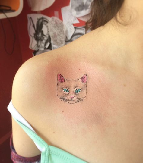 Cat Tattoo Cat Tattoo Ideas, Grace Symbol, Tasteful Tattoos, Tattoo Cat, Cat With Blue Eyes, Architecture Drawing Art, Tattoos Gallery, Unique Cats, Animal Tattoos