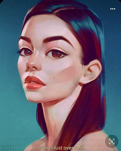 Portrait Painting Reference, Stylised Portrait, Angel Ganev, Digital Portrait Painting, Digital Portrait Illustration, Painting Reference, Digital Painting Portrait, Ipad Drawings, Style Reference