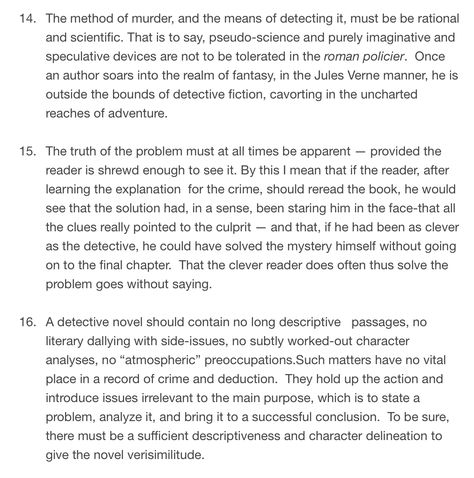 Twenty rules for writing detective stories, Parts 14-16 Writing Detective Stories, Detective Story Prompts, Detective Story Ideas, Detective Writing Prompts, Wattpad Writing, Rules For Writing, Detective Stories, Writing Prompts For Writers, Writing Motivation