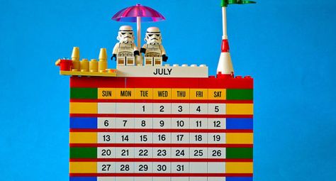 Lego Calendar, Lego Lamp, Block Calendar, July Calendar, Big Lego, Diy Lego, Lego Wall, Buy Stickers, Unique Calendar