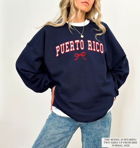 Coconut Girl Aesthetic Clothes, Aesthetic Puerto Rico, Fall Aesthetic Outfit, Travel Sweater, Cherry Girl, Porto Rico, Trendy Summer Outfits, Coconut Girl, Sweatshirt Crewneck