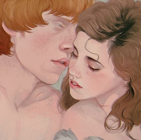 Ron Weasley Fan Art, Hermione Granger Fan Art, Ron Weasley Hermione Granger, Harry Potter Artwork, Rupert Grint, Ron And Hermione, Harry Potter Marauders, Harry Potter Fan Art, Ron Weasley