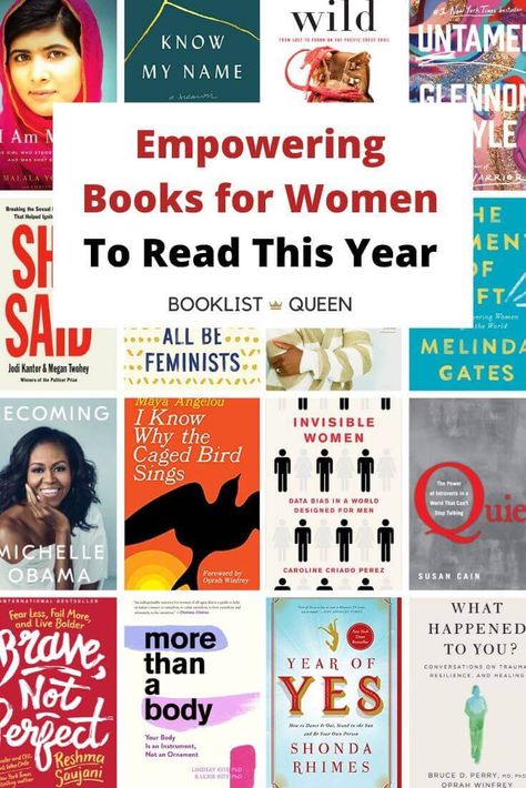 Ready to be inspired? Try reading these woman empowerment books that will leave you wanting to change for the better. From the best books about women empowerment to essays on Black women empowerment, you'll find the best womens empowerment books in this book list. womens empowerment books | woman empowerment books | female empowerment books | empowering reads | empowering books for females Strong Women Books, Books About Women Empowerment, Uplifting Books For Women, Empowering Books For Women Reading Lists, Feminism Books Reading Lists, Women Empowerment Books, Empowering Books For Women, Best Self Help Books For Women, Books About Women