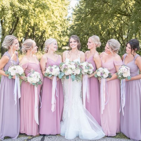 Lavender And Rose Wedding, Lavender And Pink Bridesmaid Dresses, Pink Purple And Sage Wedding, Lilac And Mauve Wedding, Dusty Pink And Purple Wedding, Lilac And Dusty Rose Wedding, April Wedding Colors Schemes, Dusty Rose And Lavender Wedding, Light Pink And Lavender Wedding