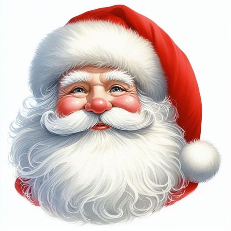 Santa Claus Pictures Printables, Painted Santa Faces, Santa Claus Pictures Image, Christmas Santa Pictures, Santa Jokes, Santa Claus Pictures, Santa Faces, Santa Claus Face, Flower Background Design