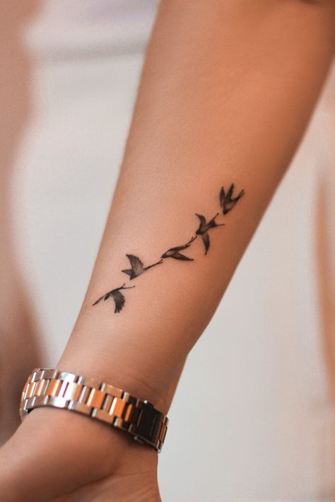 #birdstattoo #birdtattoo #realismtattoo Butterfly Effect Tattoo Design, Bird And Butterfly Tattoo, Trip Tattoo Ideas, Pretty Tattoos For Women Classy, Bird Wrist Tattoo, Tattoos That Represent Family, Simple Armband Tattoo, Bird Hand Tattoo, Types Of Tattoos