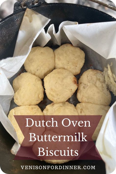 Dutch Oven Buttermilk Biscuits Dutch Oven Biscuits Camping, Dutch Oven Biscuits, Campfire Biscuits, Sourdough Biscuits, Venison Roast, Danish Dough, Dairy Desserts, Drop Biscuits, Cooking Homemade