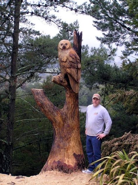 Exceptional Examples of Tree Carving Art (18) Ablution Islam, Chain Saw Art, Owl Carving, Chainsaw Wood Carving, Chainsaw Art, Chainsaw Carvings, Wooden Sculptures, Wood Sculptures, Wood Spirit