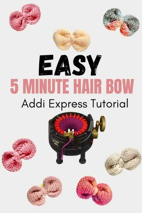 Knit Machine Patterns, Loops And Threads Yarn, Crochet Machine, Knitting Machine Tutorial, Addi Express, Addi Knitting Machine, Knit Bow, Circular Knitting Machine, Knit Machine