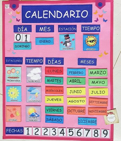 Calendario montessoriano em Espanhol no Elo7 | Douradinha Artesã (12DE80F)