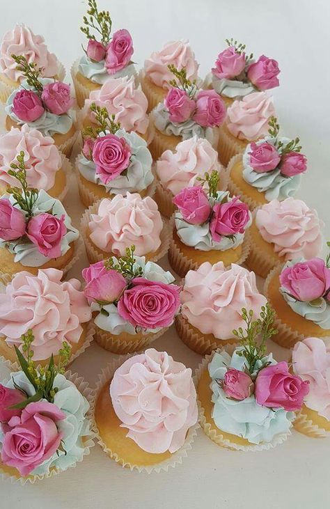 High Tea Cupcakes Ideas, Cupcake Tea Party, Mini Cakes Tea Party, Cupcakes Tea Party, Tea Party Theme Cupcakes, Tea For Two Cupcakes, Mini Cupcakes For Tea Party, Princess Tea Party Cupcakes, 1 Year Birthday Cupcakes