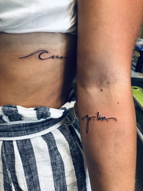 Small Tattoo #wave #golive Tattoos With Initials, Side Tat, Tattoo Wave, Wave Tattoos, Small Symbol Tattoos, Simple Tats, Small Finger Tattoos, Small Tattoos With Meaning, Small Tattoos Simple