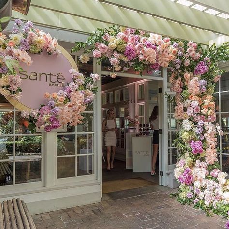 Stunning entry way created today for @santebyenjo @sweatybettypr @dianekhouryweddingsandevents working with @chiswickwoollahra… Flower Shop Decor, Flower Shop Design, Flowers Hanging, Event Stylist, Decoration Shabby, Florist Shop, Coffee Shop Design, Shop Fronts, Floral Shop