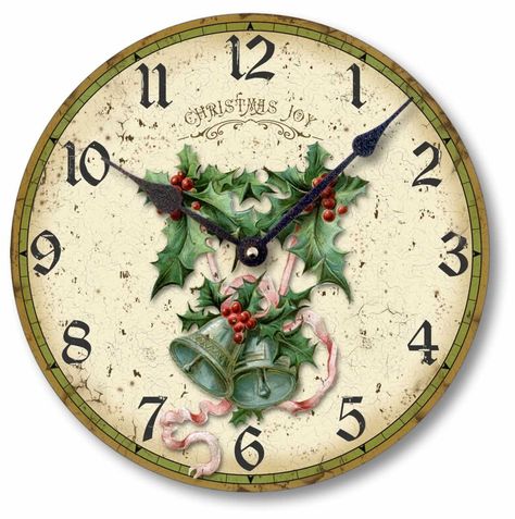 Christmas Clock, Victorian Wall, Miniature Printables, Trendy Home Decor, Miniature Christmas, Shabby Chic Homes, Artisan Design, Clock Face, Christmas Bells