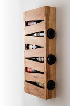 Modern Wall Wine Rack, Diy Projects Wood, Wood Wine Holder, Wood Working Ideas, Wine Rack Design, Amazing Woodworking, Wooden Wine Rack, Wood Wine Racks, Wine Bottle Holder