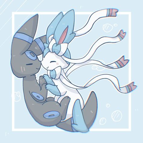 Shiny Eeveelutions, Umbreon X Sylveon, Sylveon And Umbreon, Sylveon X Umbreon, Pokemon Core, Anime Background Art, Shiny Sylveon, Pokemon Candy, Sylveon Umbreon