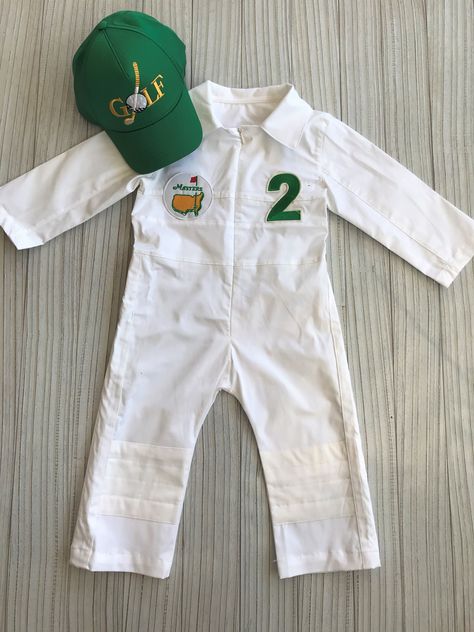 White And Green Outfit, Golf Costumes, Golf Uniform, Jumpsuit For Kids, Toddler Halloween, Green Outfit, Halloween Costumes For Kids, Golf Outfit, Halloween Kids