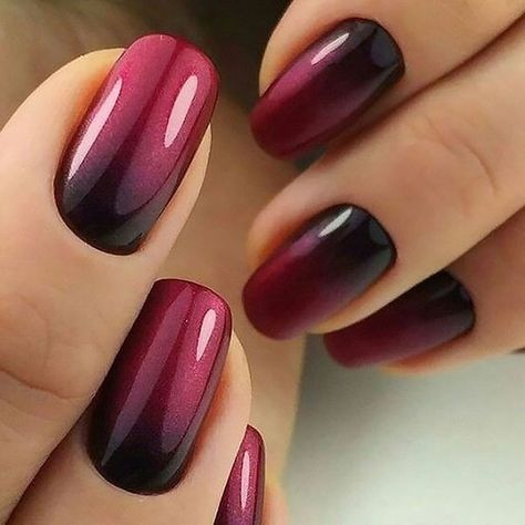 60 Beautiful Ombre Nail Design Ideas for 2024 - The Trend Spotter Gradient Nail Ideas, Dark Ombre Nail Designs, Ombre Acrylic Nails With Design, Winter Ombre Nails Ideas, Black And Maroon Ombre Nails, Ombre Fall Nail Designs, Ombre Winter Nails, Red Ombre Nail Designs, Black To Burgundy Ombre Nails