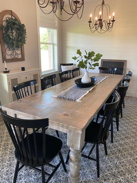 Farm Table Gallery - Jesus Tables Modern Farmhouse Kitchen Table, Modern Farmhouse Dining Table, Farmhouse Table Setting, Christmas Delights, Modern Farmhouse Dining Room, Farmhouse Dining Room Table, Black Chairs, Modern Farmhouse Dining, Wood Farmhouse