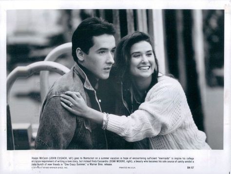 "One Crazy Summer" movie still, 1986.  L to R: John Cusack, Demi Moore. Steve Holland, One Crazy Summer, Crazy Summer, John Cusack, Summer Movie, Teen Movies, Demi Moore, Warner Bros, Holland