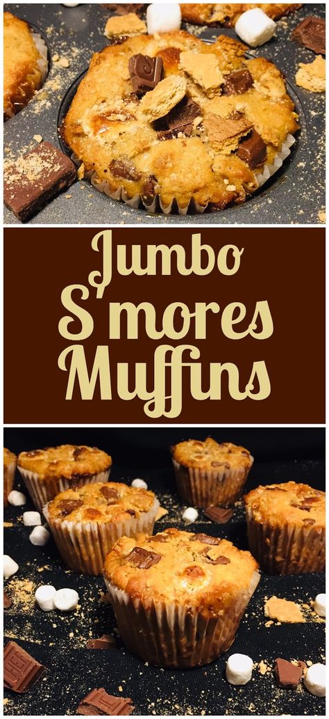 Texas Muffin Recipes, Jumbo Marshmallow Recipes, Big Muffins Recipe, Smores Muffins, Jumbo Muffin Recipes, Recipes Potato, Jumbo Muffins, Break Fast, Easy Meal Ideas