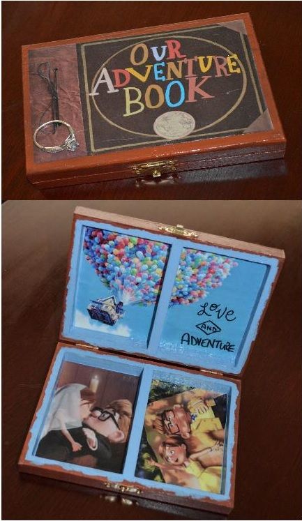 DIY Ring Box, UP Movie, UP theme, UP wedding idea, Pixar, Wedding Alternative, Our Adventure Book, Love & Adventure. Made it Myself! #LoveMyAdventure Card Box Alternative, Disney Up Wedding, Ring Boxes Diy, Up Pixar, Our Adventure Book, Up Movie, Diy Ring, Wedding Help, Disney Up