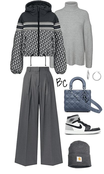 Dior Winter Outfit, Dior Outfits Street Styles, Dior Style Outfit, Dior Clothes Casual, Dior Outfit Aesthetic, Dior Dress Casual, Dior Aesthetic Outfit, Dior Outfits Women, Winter Outfits Polyvore