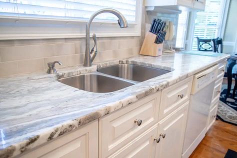 Backsplash With Fantasy Brown Granite, Fantasy Brown Granite, Color Tile Backsplash, Brown Countertop, Brown Granite Countertops, Fantasy Brown, Brown Granite, Tile Countertops, Brown Kitchens