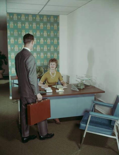 5,625 1960s Secretary Photos & High Res Pictures - Getty Images 1960s Secretary, Secretary Aesthetic, 60s Secretary, 60s Office, 1950s Office, 1960s Office, Vintage Office Space, 70s Office, 1950 Women