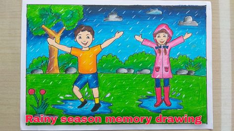 Draw Human Figures, Rainy Season Drawing, Rainy Day Drawing, How To Draw Human, Memory Drawing, Draw Human, Human Figures, Human Figure Drawing, Human Drawing