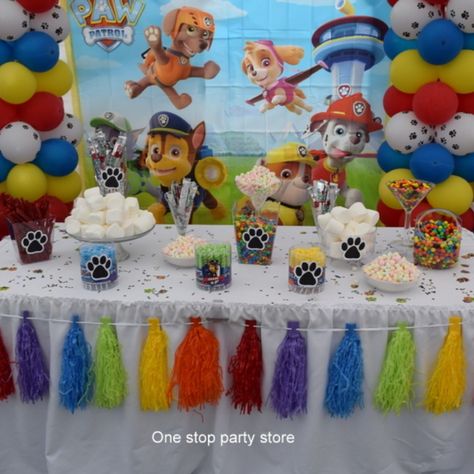 Paw patrol party decoration 3rd Birthday Party Paw Patrol, Paw Patrol Third Birthday Party, Paw Patrol Third Birthday, 3rd Birthday Paw Patrol, Fourth Birthday Boy Theme Paw Patrol, Third Birthday Boys, Paw Patrol Party Decorations, Patrol Party, Paw Patrol Birthday Party