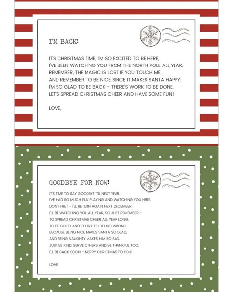 A FREE Elf on the Shelf printables kit with welcome letter, goodbye letter, printable calendar, funny Elf on the shelf ideas, supplies list and more to make this one of your kid's favorite Christmas traditions. Elf On The Shelf Leaving Letter, Elf Leaving Letter, Elf Leaving, Funny Kid Letters, Elf On Shelf Letter, Elf On The Shelf Printables, Elf Goodbye Letter, Funny Elf On The Shelf, House Elf