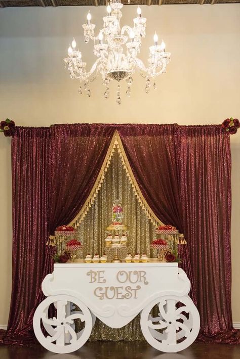 Beauty And The Beast Quince, Wedding Dessert Bar, Beauty And The Beast Wedding, Beauty And Beast Wedding, Wedding Captions For Instagram, Beauty And The Beast Theme, Wedding Captions, Disney Inspired Wedding, Prom Theme